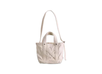 NICENESS M.Lesh Aged-Effect Shoulder Tote Bag-Mini "White"
