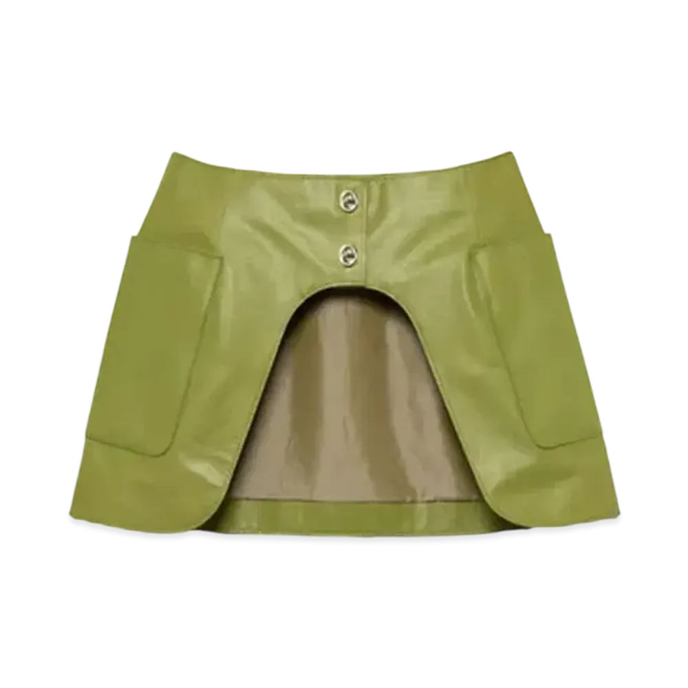 FUMIKA UCHIDA Leather Pocket Skirt "Avocado"