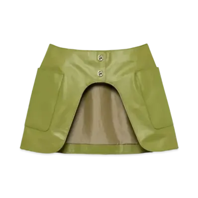 FUMIKA UCHIDA Leather Pocket Skirt "Avocado"