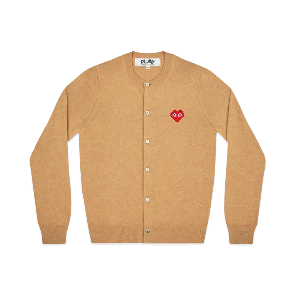 PLAY COMME des GARCONS Invader Ladies'S Cardigan "Camel"