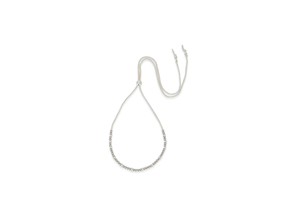 WIND AND SEA IVX Japan WDS Silver Metal Beads Deerskin Necklace "White"
