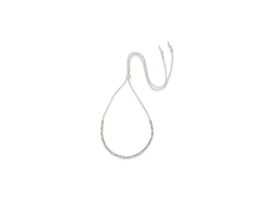 WIND AND SEA IVX Japan WDS Silver Metal Beads Deerskin Necklace "White"