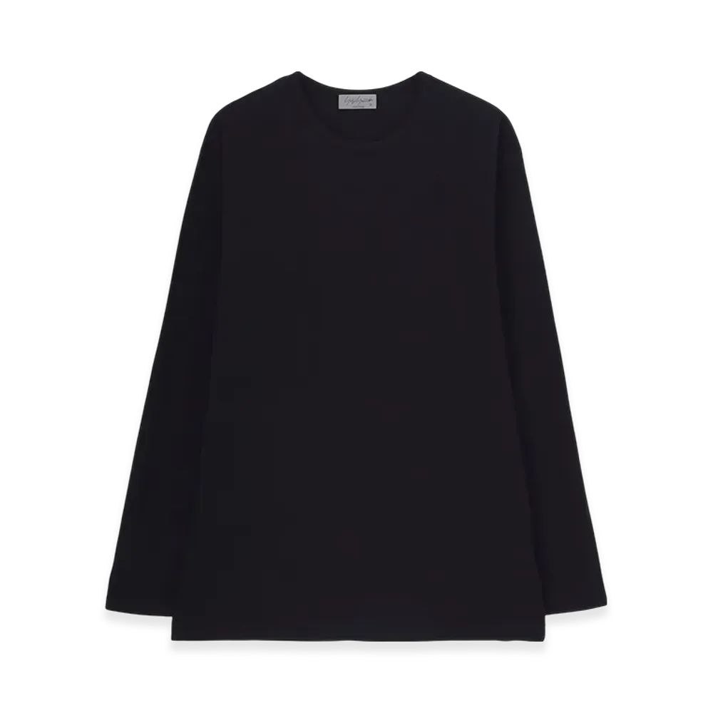 Yohji Yamamoto POUR HOMME Cotton Single Jersey Round Neck Long SLV T "Navy"