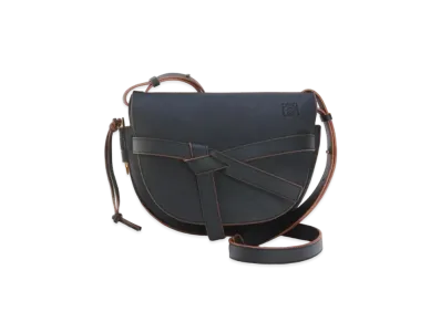 LOEWE Small Gate Bag In Pebble Grain Calfskin "Black"