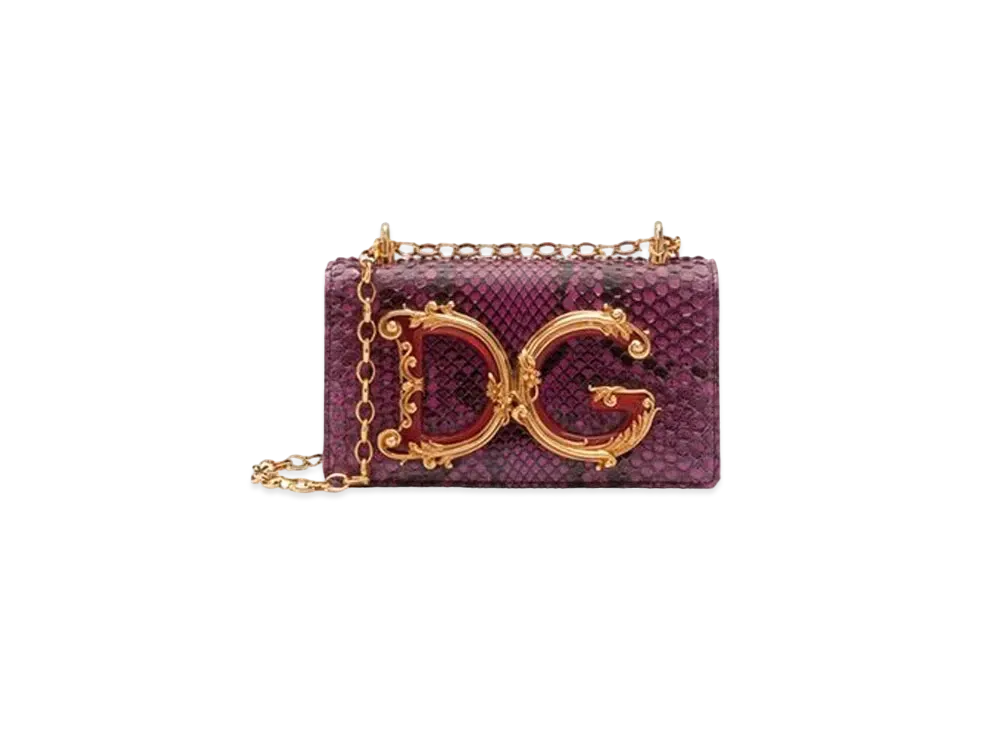 Dolce&Gabbana DG Girls Phone Bag Pythonskin "Bordeaux"