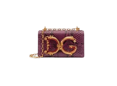 Dolce&Gabbana DG Girls Phone Bag Pythonskin "Bordeaux"