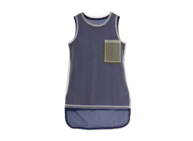 Yohji Yamamoto Y's POLYESTER TULLE PARTIAL FOURFOLD 2 SET SLEEVELESS T "Pink"