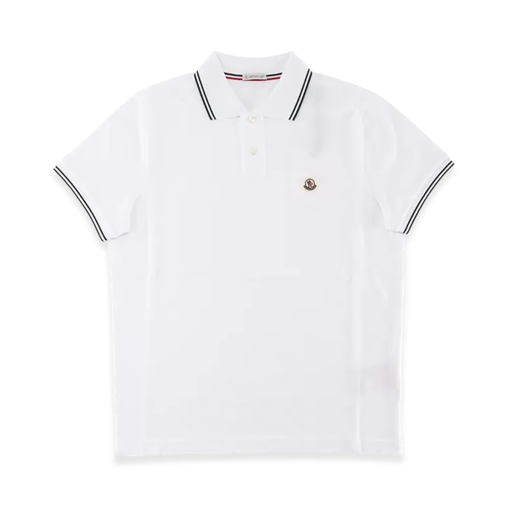 Moncler Men's Patch Polo Shirt "White"