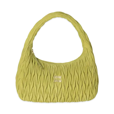 MIUMIU Wander Matelasse Suede Bag Extra Large "Olive"