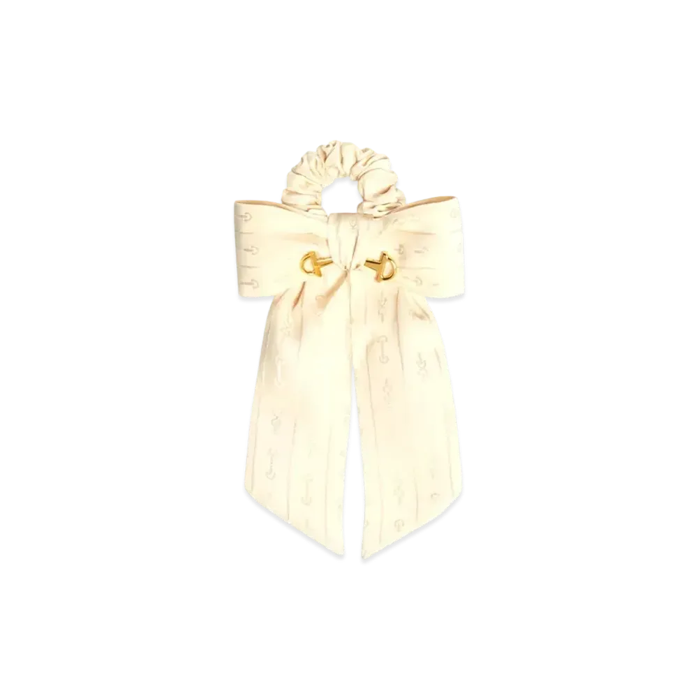 GUCCI Horsebit Scrunchie with Bow "Ivory"