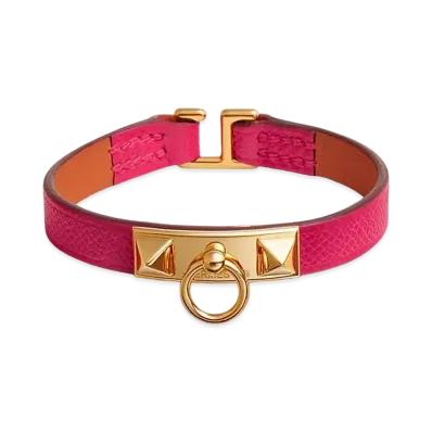 Hermes Rivale Mini Bracelet "Rose Extreme/Gold"
