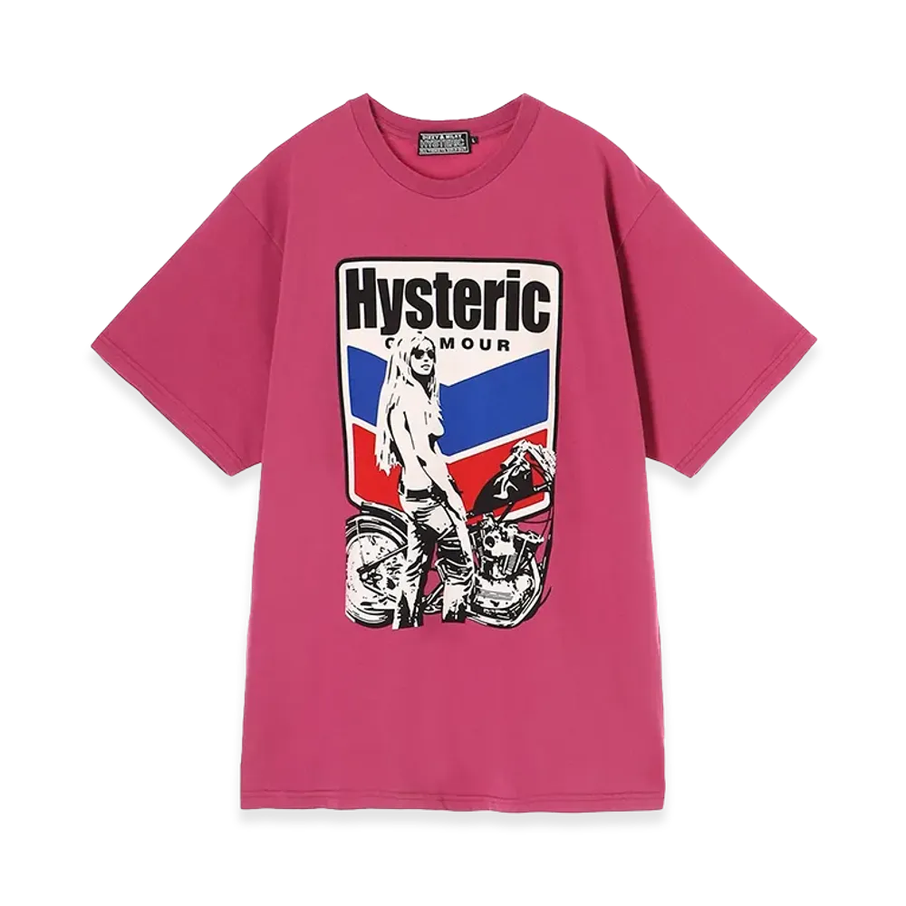 HYSTERIC GLAMOUR Motorcycle Girl Tee "Pink"