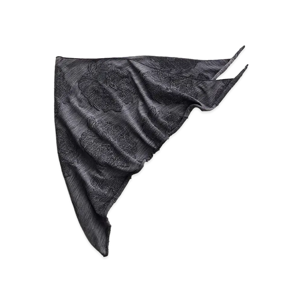 NICENESS Lockie Apple Jacquard Triangle Scarf "Charcoal"