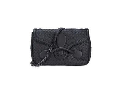 Bottega Veneta Lambskin Shoulder Bag "Black"