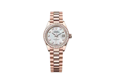 ROLEX Lady-Datejust 28mm Everose Gold Diamond 279135RBR "White Mother-of-Pearl"
