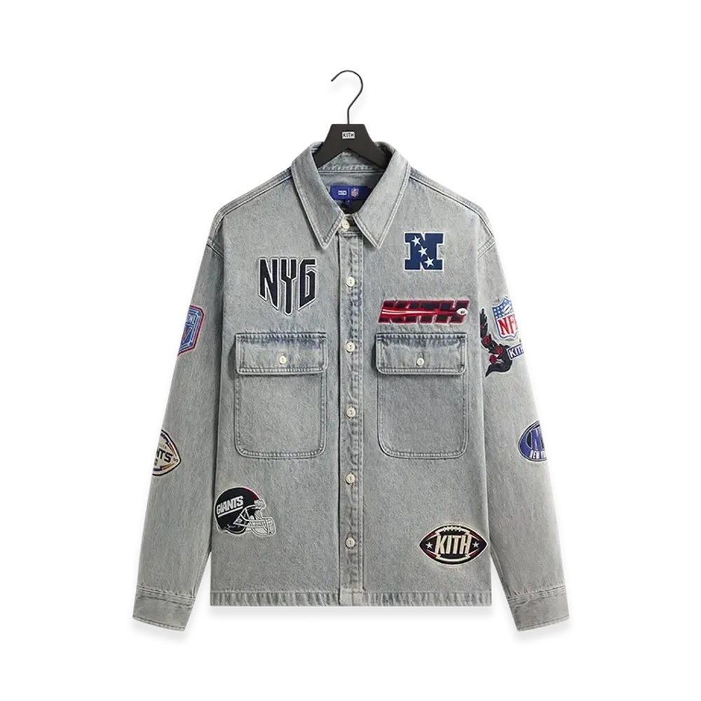 Kith x the NFL New York Giants Denim Henson Shirt "Cameron Wash"