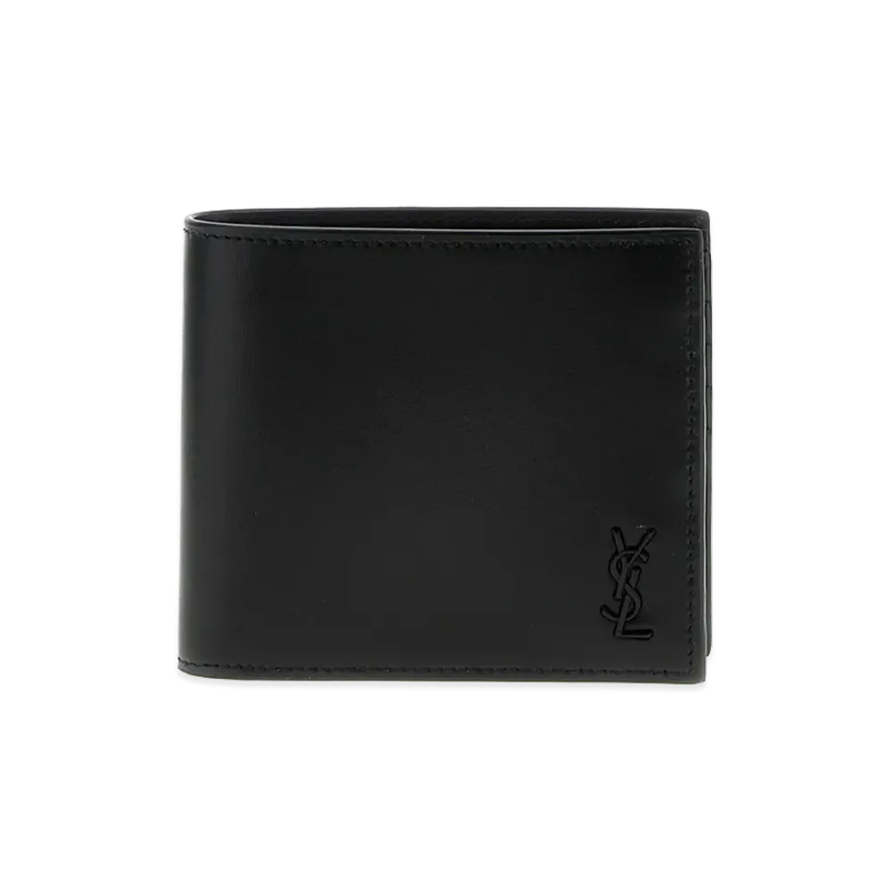 Saint Laurent Logo Leather Wallet "Black"