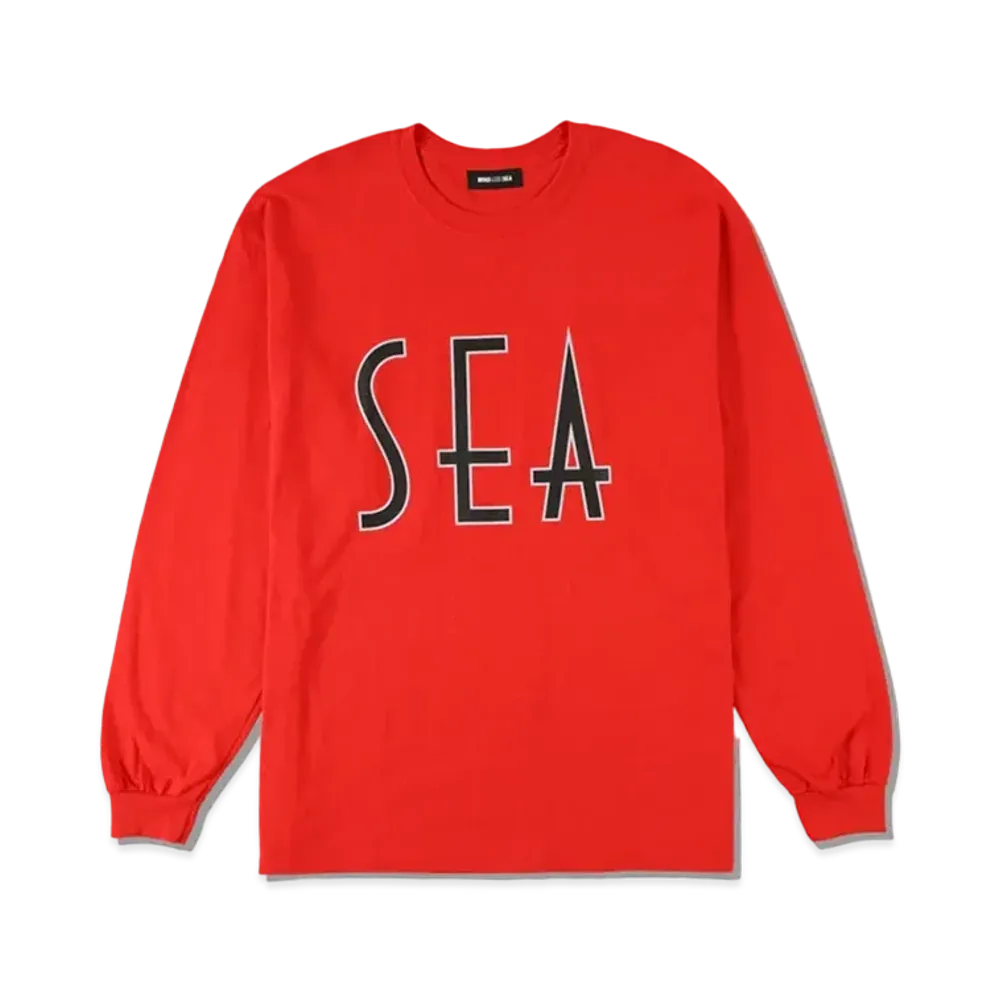 WIND AND SEA SEA (WAVY) L/S T-SHIRT "Red"