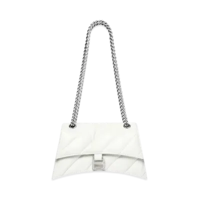 BALENCIAGA Crush Small Chain Bag Quilted "White"