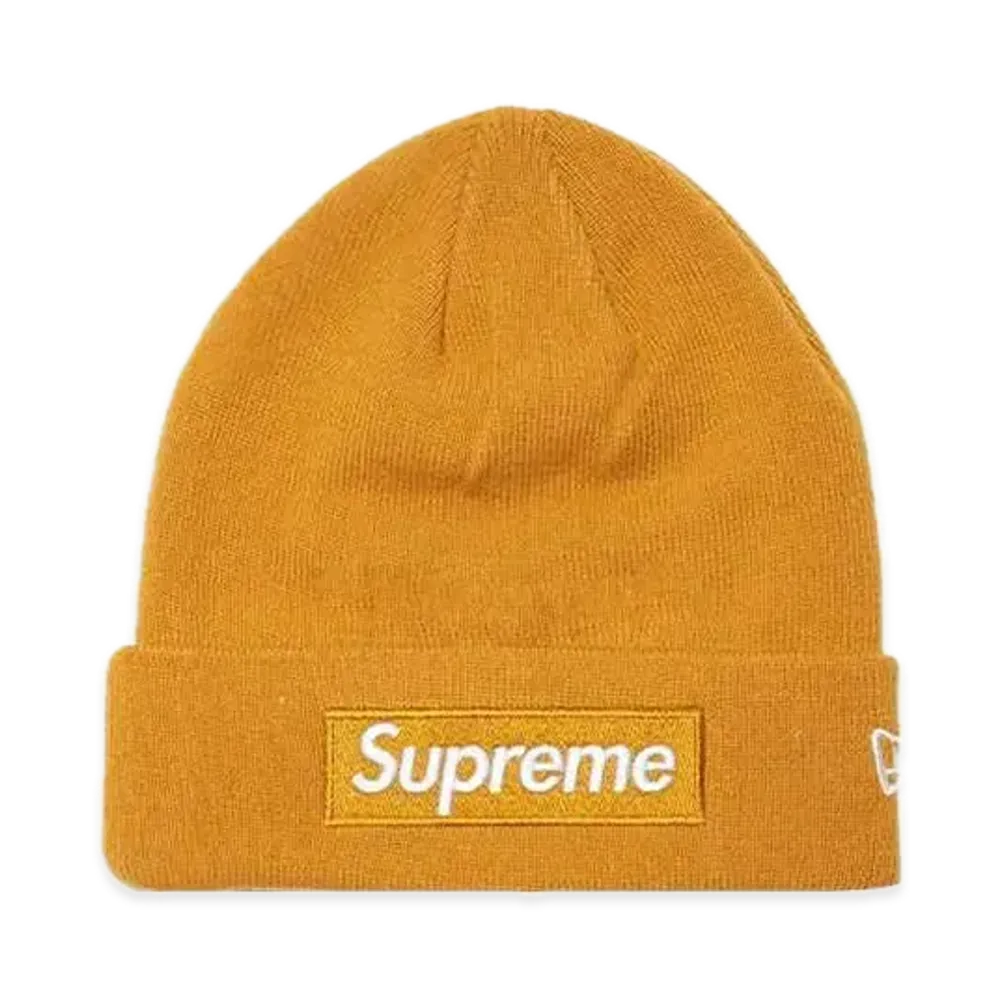 Supreme New Era Box Logo Beanie "Light Mustard" (21FW)