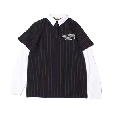atmos pink Layered Style Collared Baseball Dress "Navy"