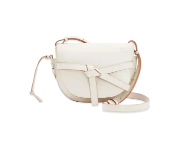 LOEWE Small Gate Bag In Pebble Grain Calfskin "Light Ghost"