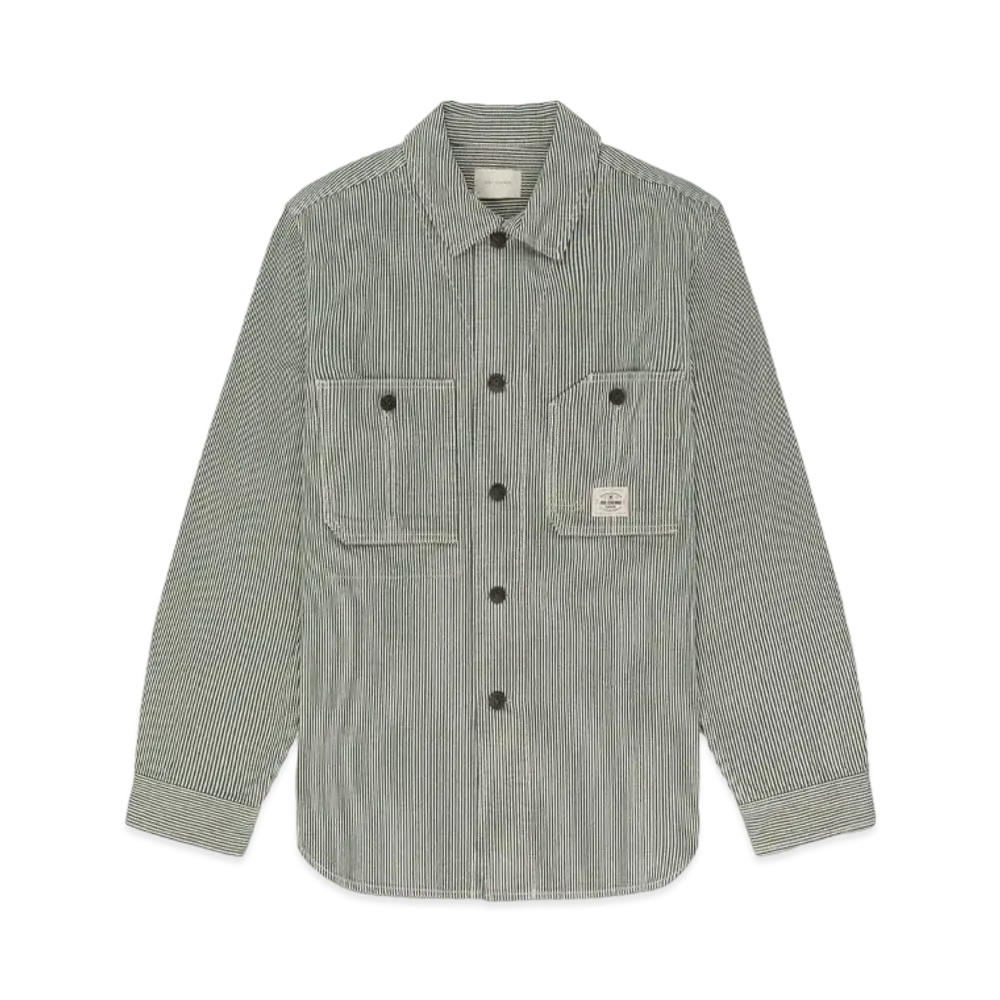 Aime Leon Dore Hickory Stripe Work Shirt "Green & White"