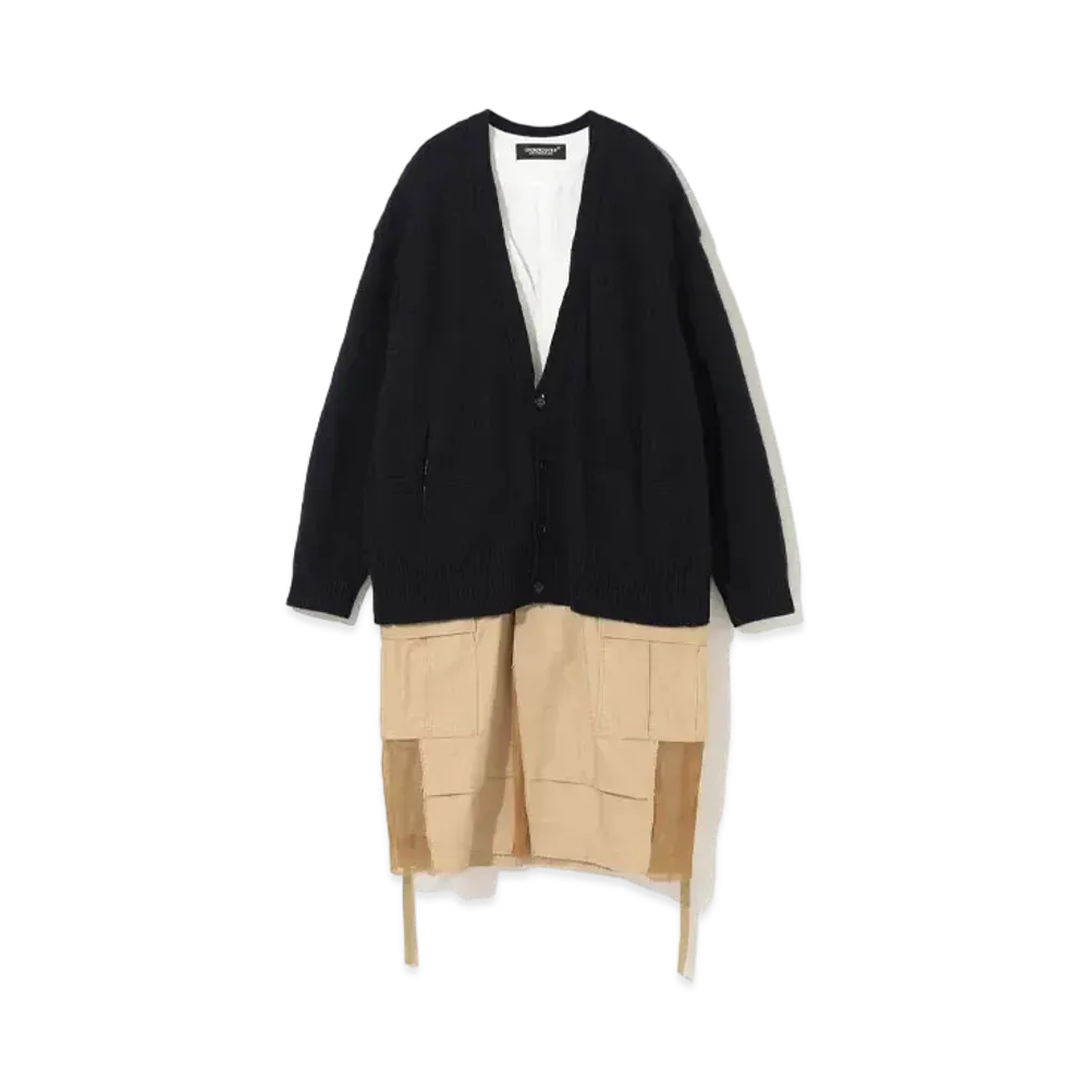 UNDERCOVER Angora Blend Wool Cardigan "Navy"
