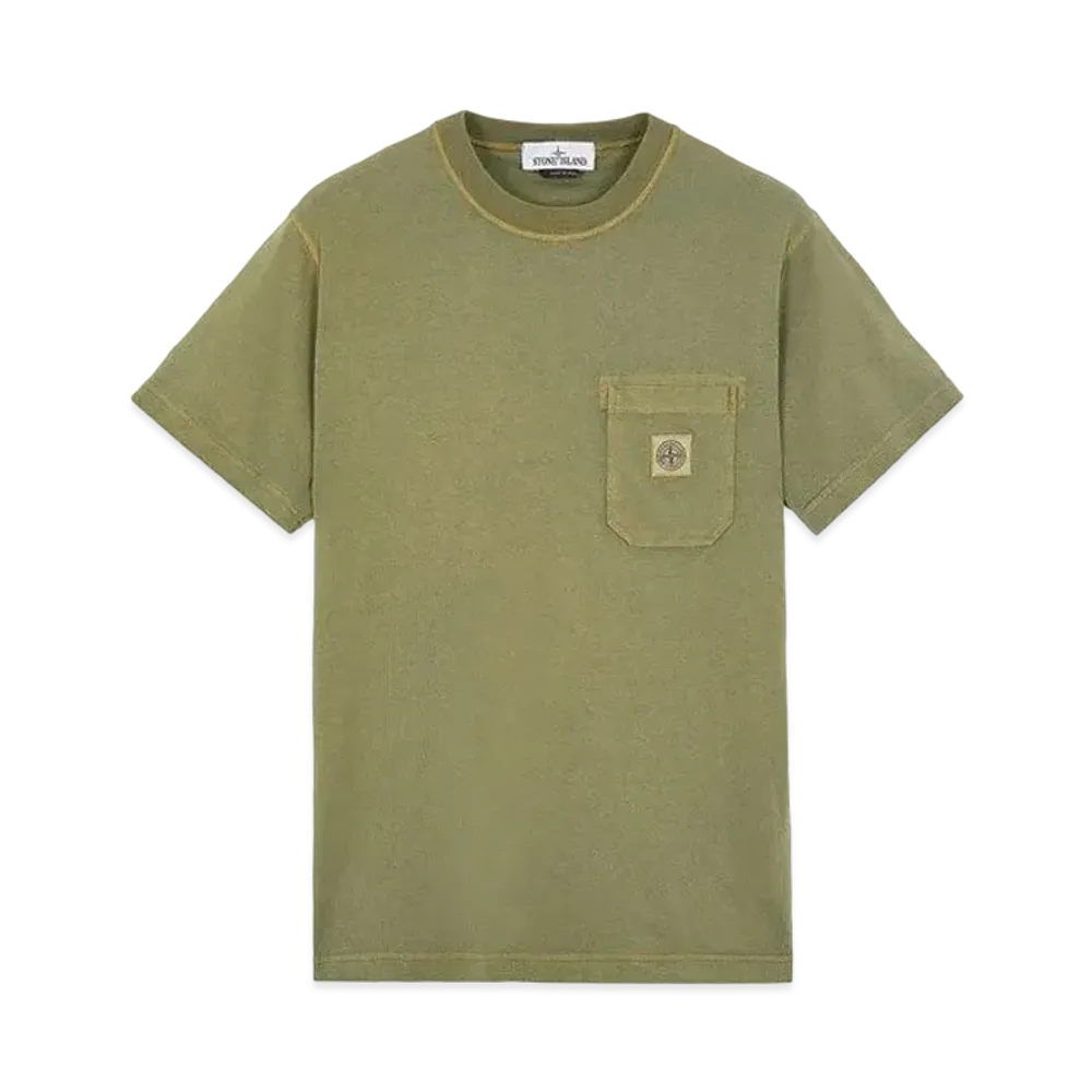 Stone Island 21942 COTTON JERSEY 'FISSATO' EFFECT_SLIM FIT "Sage Green"