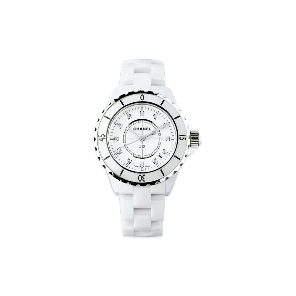 CHANEL J12 Ceramic 33mm 12P Diamonds "White"
