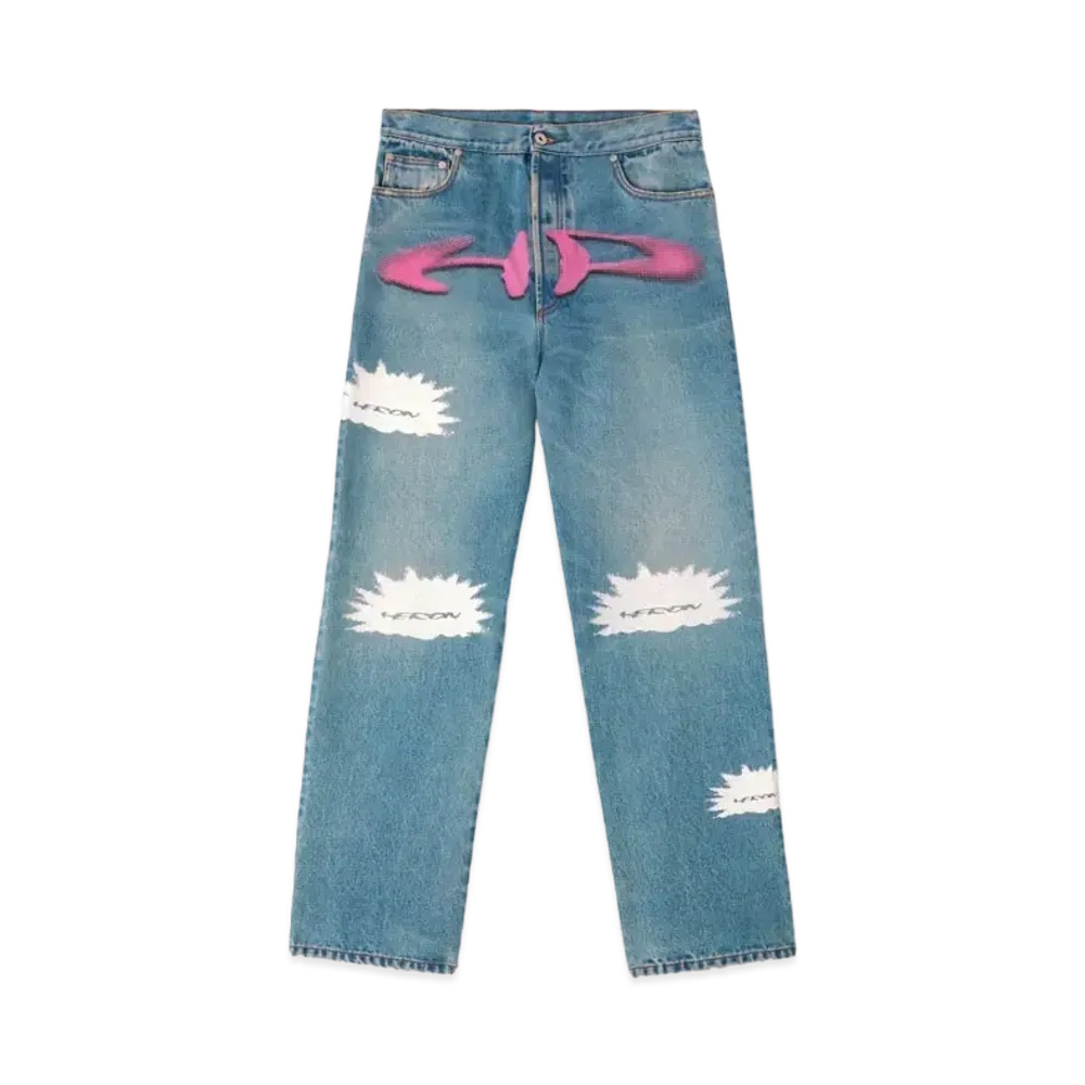 HERON PRESTON HP Pattern Reg Denim 5 Pckts "Indigo/White"