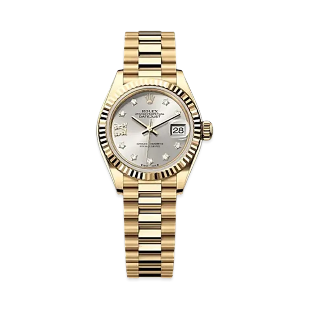 ROLEX Lady-Datejust 28mm Yellow Gold 279178 "Silver"