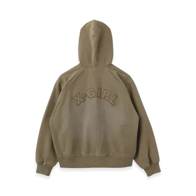 X-Girl Women's Arch Logo Hooded Jacket "Brown"