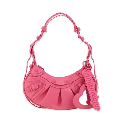 BALENCIAGA Women's Fuchsia Leather Le Cagole Xs Shoulder Bag "Pink"