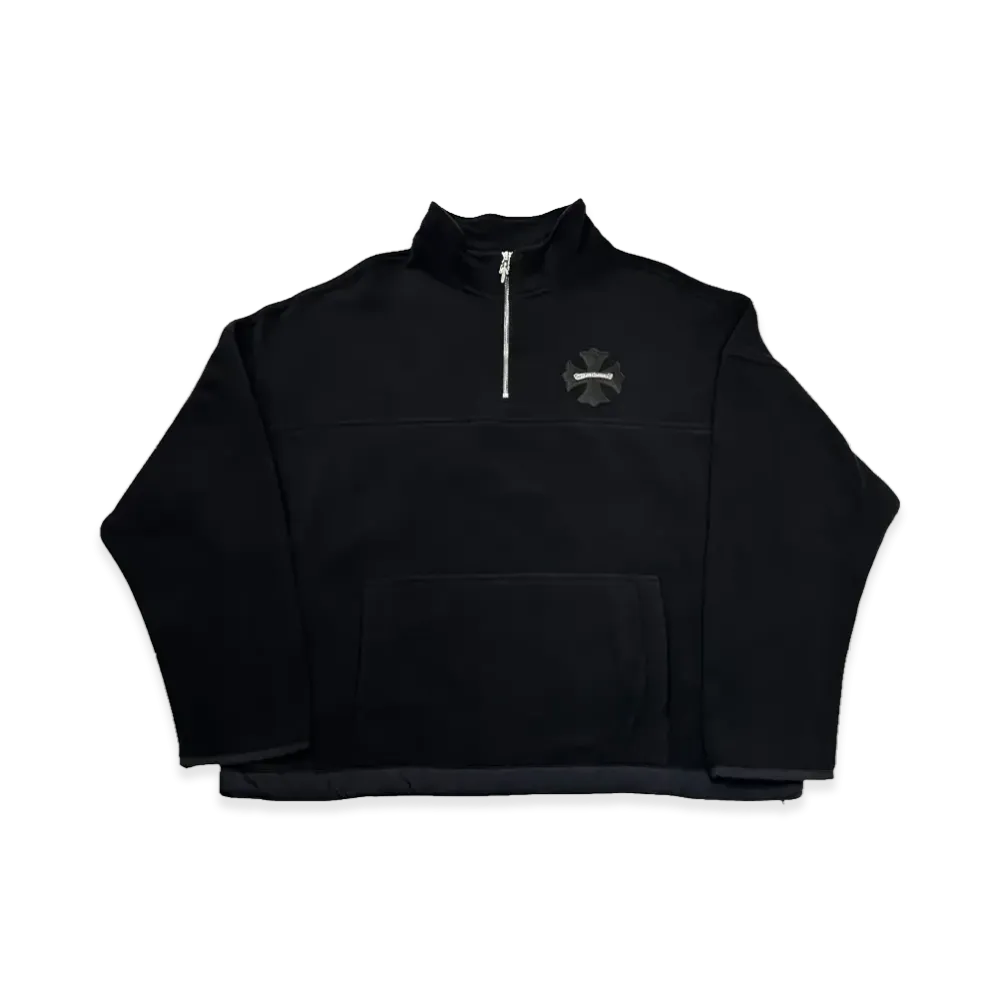 Chrome Hearts CH Plus Patch Half-Zip Fleece Sweatshirt "Black"