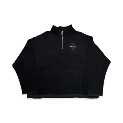 Chrome Hearts CH Plus Patch Half-Zip Fleece Sweatshirt "Black"