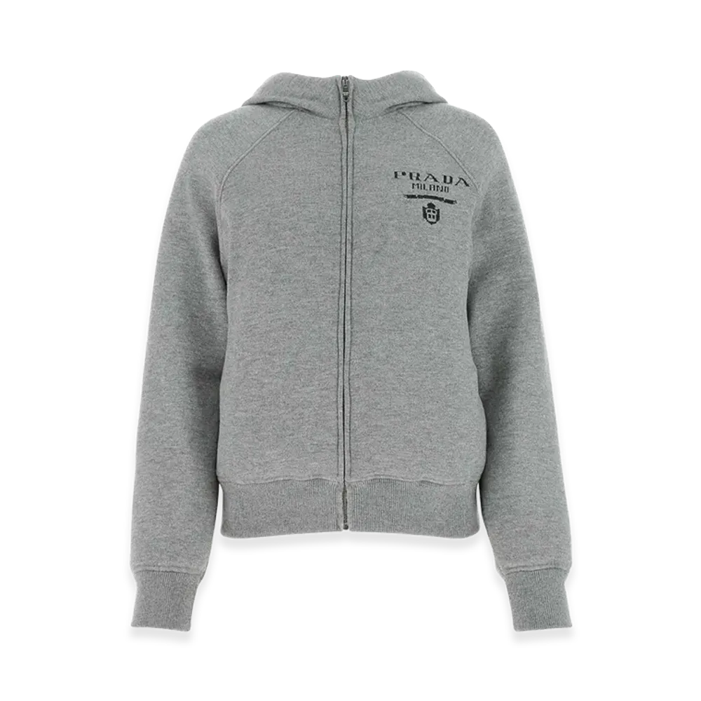 PRADA Women's Cashmere Blend Down Jacket "Grey"