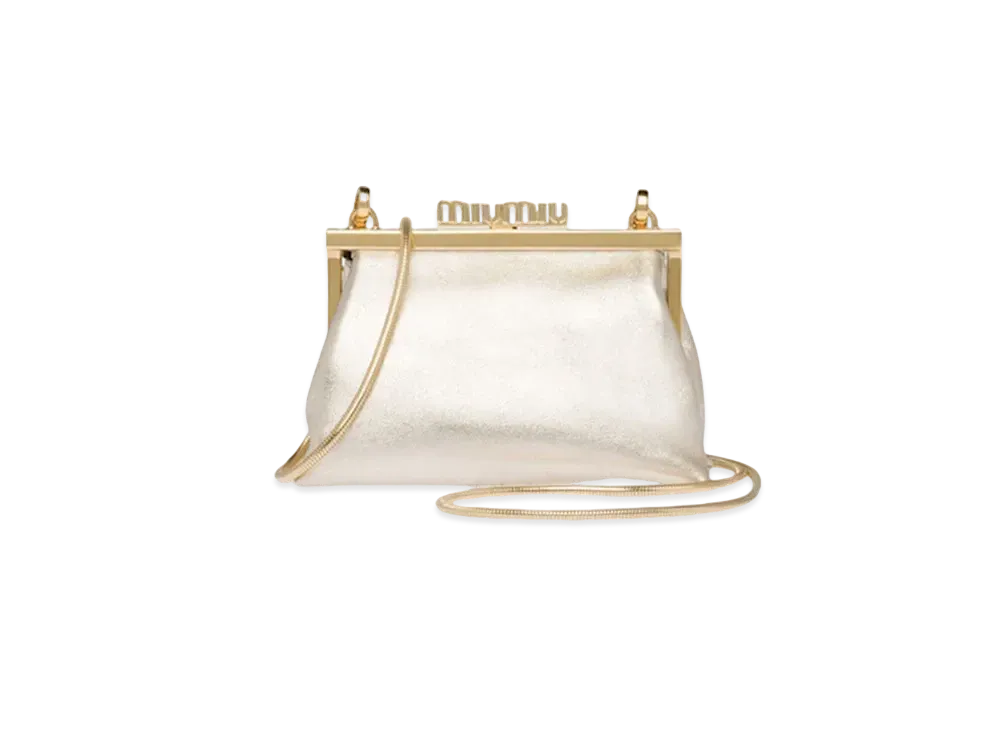 MIU MIU Shoulder Strap With Nappa Leather Wallet "Gold"