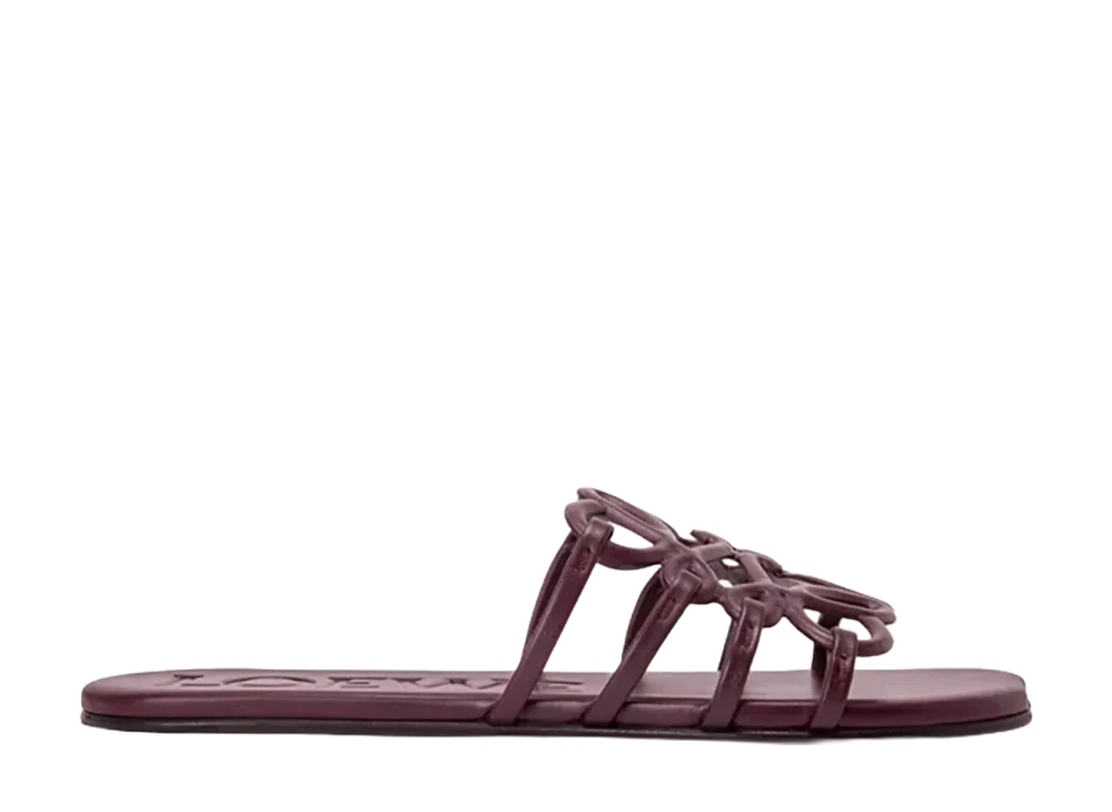 LOEWE Women's Petal Anagram Slide "Bordeaux"