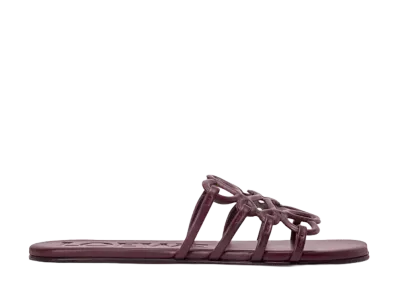 LOEWE Women's Petal Anagram Slide "Bordeaux"