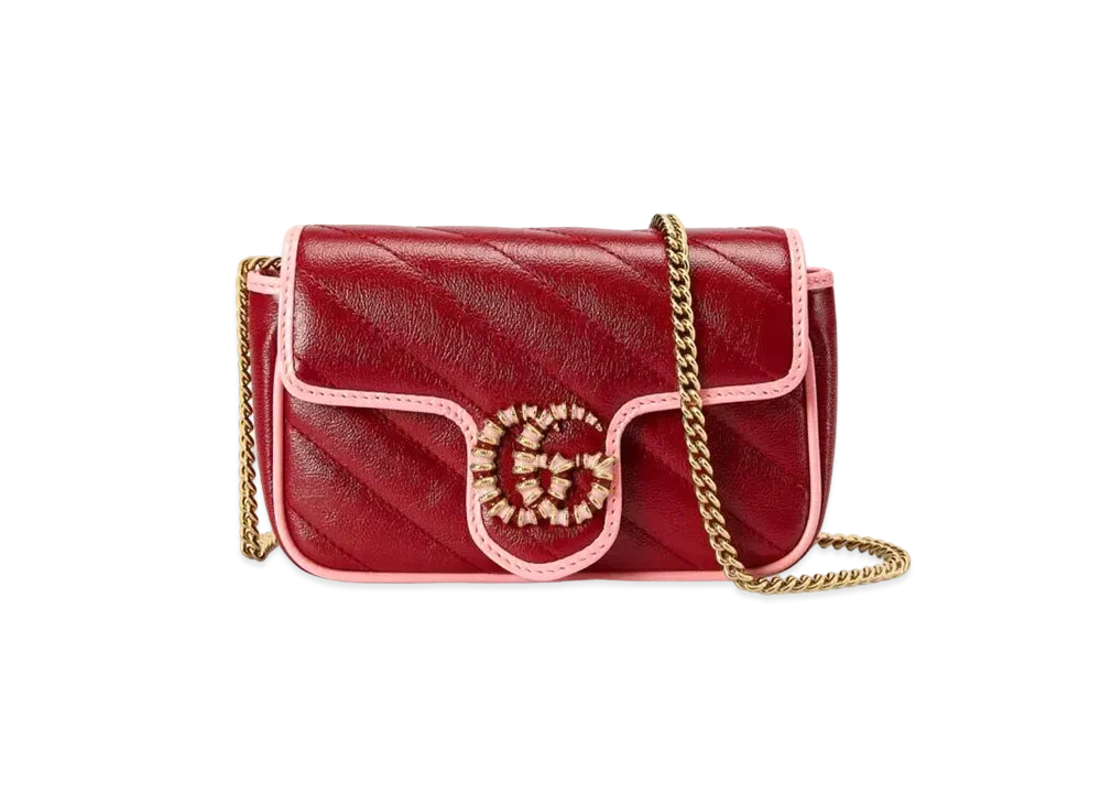 GUCCI GG Marmont Super Mini Bag "Red/Pink"