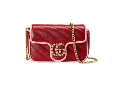 GUCCI GG Marmont Super Mini Bag "Red/Pink"