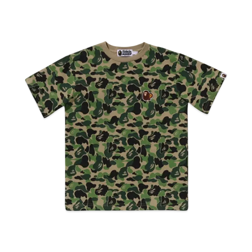 A BATHING APE Abc Camo Ape & Milo One Point Tee "Green"