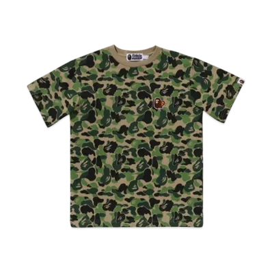 A BATHING APE Abc Camo Ape & Milo One Point Tee "Green"