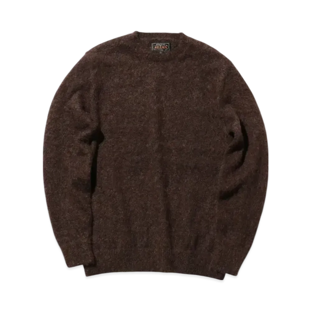 BEAMS Crew Stretch Mohair "DarkBrown"