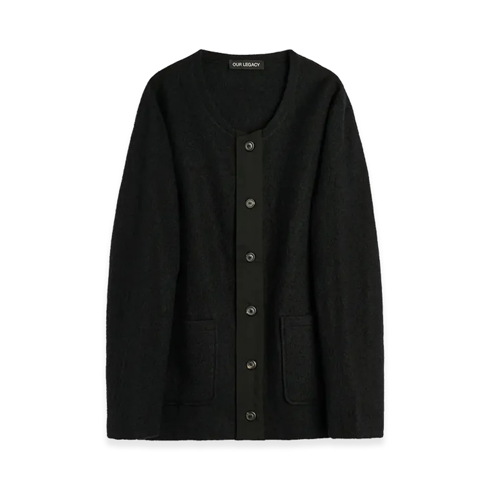 OUR LEGACY Liner Cardigan "Ritual Black Mesh Wool"