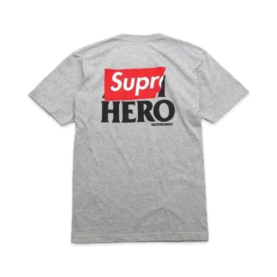 Supreme x ANTIHERO Logo Pocket Tee "Heather Grey"