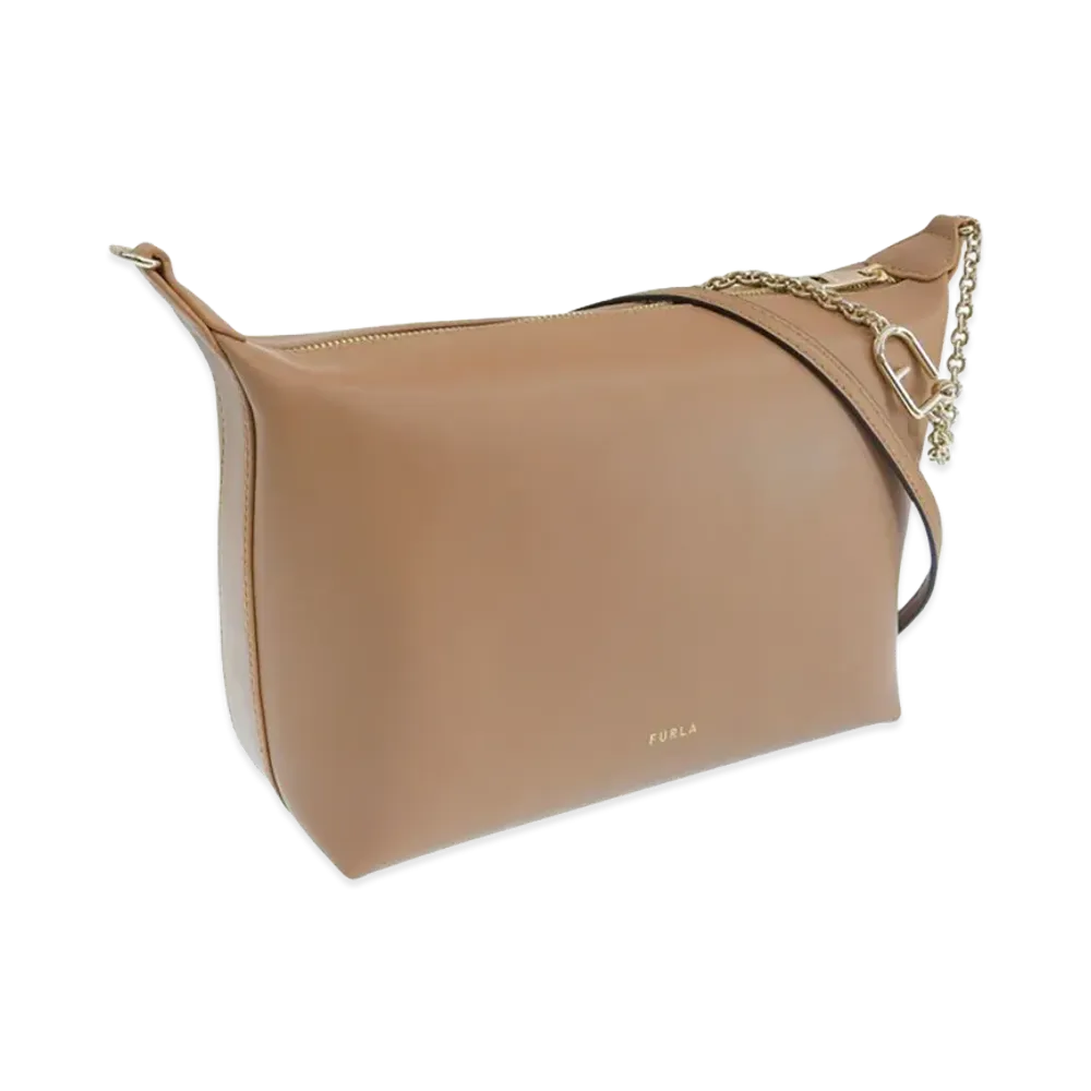 FURLA Nuvola Mini Crossbody Hobo Bag "Beige"