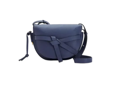 LOEWE Small Gate Bag In Pebble Grain Calfskin "Ocean"