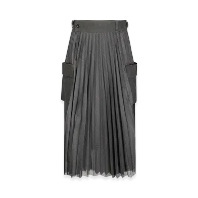 sacai Women's Glen Check Skirt "Light Brown"